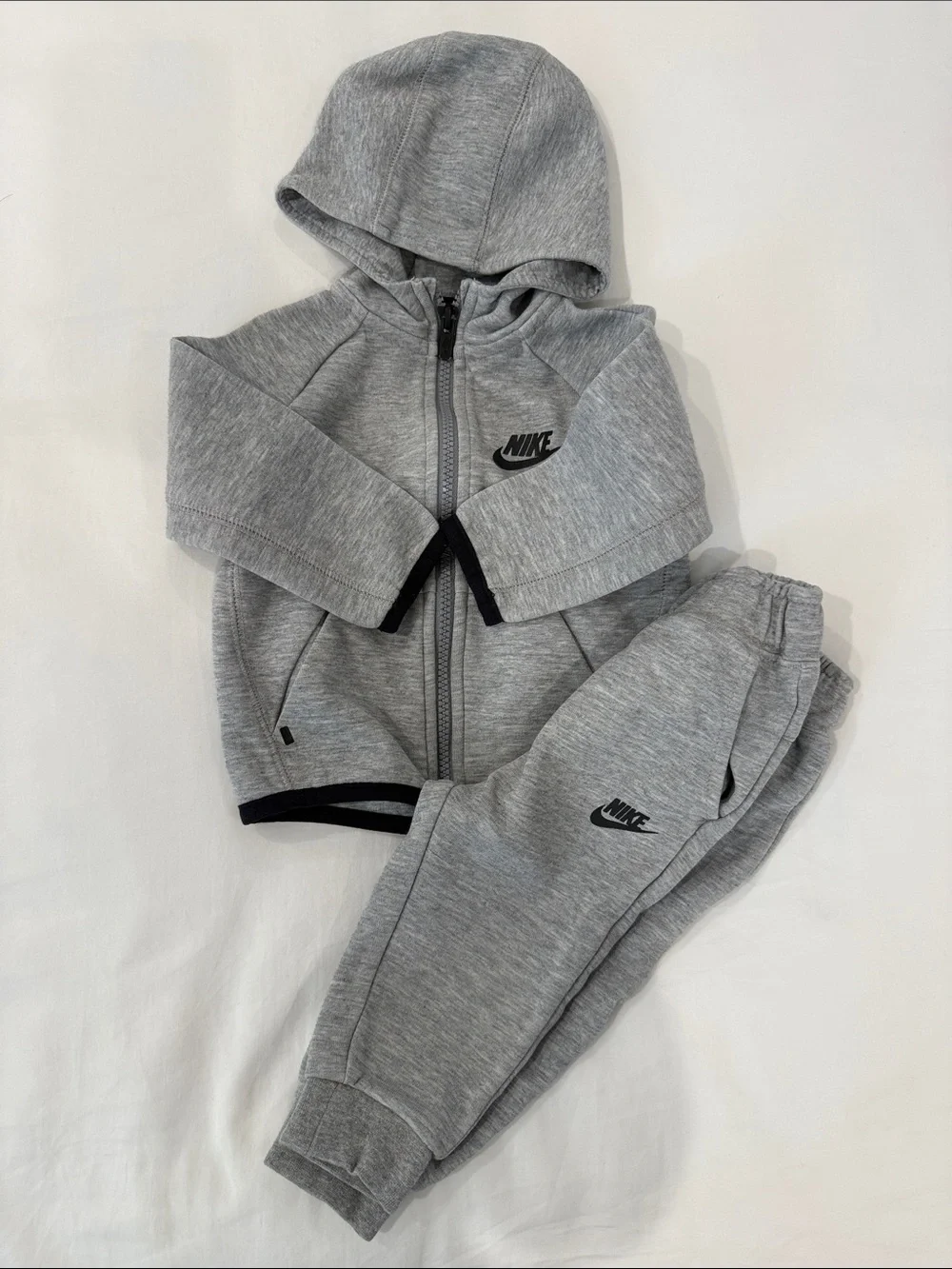 Nike Kids Heather Grey Hooded Zip Jacket & Joggers Set